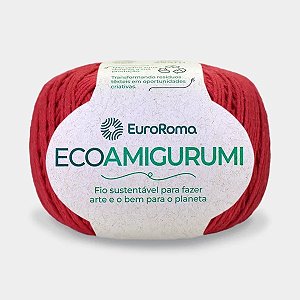 FIO ECOAMIGURUMI 254 MTS 8/7 160GR COR 1000 VERMELHO EUROROMA