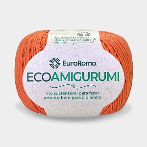 FIO ECOAMIGURUMI 254 MTS 8/7 160GR COR 750 LARANJA EUROROMA