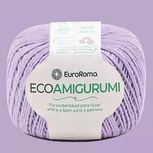FIO ECOAMIGURUMI 254 MTS 8/7 160GR COR 600 LILÁS CLARO EUROROMA