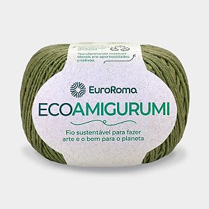 FIO ECOAMIGURUMI 254 MTS 8/7 160GR COR 805 VERDE MILITAR EUROROMA