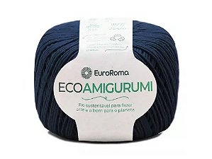 FIO ECOAMIGURUMI 254 MTS 8/7 160GR COR 904 AZUL MARINHO EUROROMA