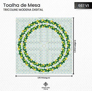 TOALHA DE MESA REDONDA REF 447D-667-VI 1,50X1,50 MTS IBIRAPUERA