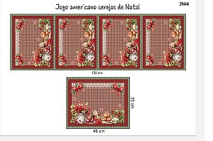 4 UNID JOGO AMERICANO CEREJAS DE NATAL 3144 IGARATINGA