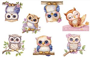 ESTAMPA FÁCIL EST 111335 CORUJAS FLUFFY - FABRICART