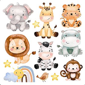 TRANSFER TÊXTIL 13,5 X 13,5CM TTQ4-038 SAFARI LITOARTE