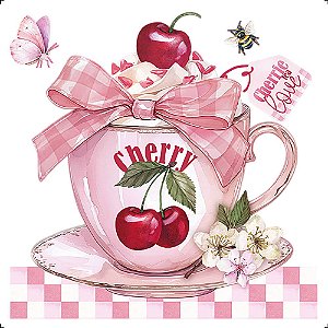 TRANSFER TÊXTIL 13,5 X 13,5CM TTQ4-077 XÍCARA CHERRY LITOARTE