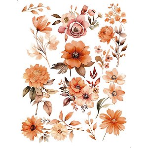 TRANSFER DE IMAGEM 15X19,5CM TIM1-003 FLORAL BEGE LITOARTE