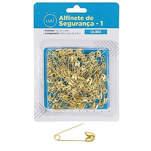 ALFINETE DE SEGURANCA TAM 01 COR OURO PCT C/100