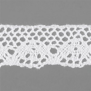 RENDA DE ALGODÃO REF-RA019 COR 001 BRANCO 2,10CM 10 MTS ARTEPUNTO