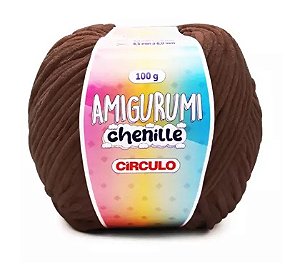 FIO AMIGURUMI CHENILLE COR 7569 BRIGADEIRO 100G CÍRCULO