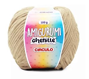 FIO AMIGURUMI CHENILLE COR 7062 AMENDOIM 100G CÍRCULO
