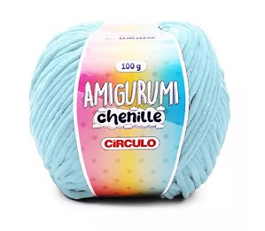 FIO AMIGURUMI CHENILLE COR 2012 AZUL CANDY 100G CÍRCULO