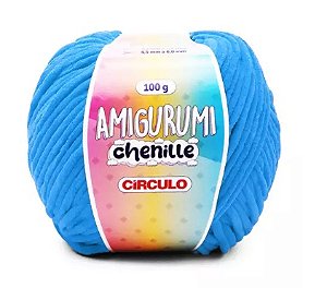 FIO AMIGURUMI CHENILLE COR 2500 ACQUA 100G CÍRCULO