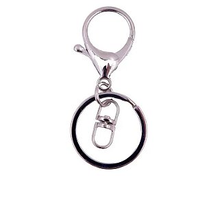 FECHO LAGOSTA 36MM 2 UNID C/ CONECTOR NIQUEL