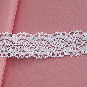 RENDA DE ALGODÃO REF-RA042 COR 001 BRANCO 2,5CM 10 MTS ARTEPUNTO