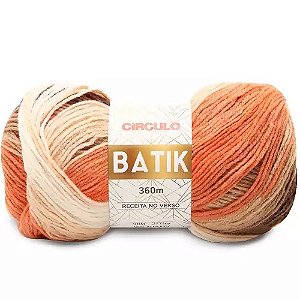 FIO BATIK CIRCULO 100G COR 9508 BATOM LARANJA BEGE MARR
