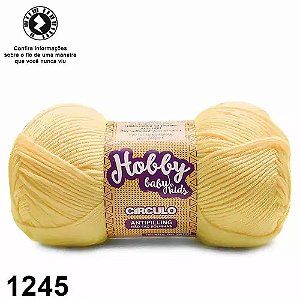 FIO HOBBY BABY KIDS 250 MTS 100 GR COR 1245 CANÁRIO AMAR