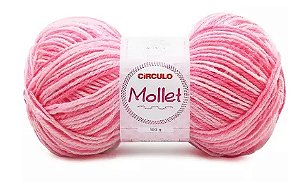 FIO MOLLET CIRCULO COR 9288 MESCLA PRIMULA ROSA 100 GR