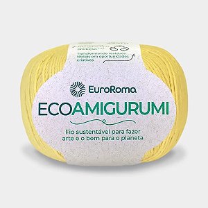 FIO ECOAMIGURUMI 254 MTS 8/7 160GR COR 400 AMARELO BEBÊ EUROROMA