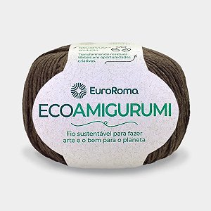 FIO ECOAMIGURUMI 254 MTS 8/7 160GR COR 1100 MARROM EUROROMA