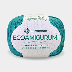 FIO ECOAMIGURUMI 254 MTS 8/7 160GR COR 810 VERDE AGUA ESCURO EUROROMA