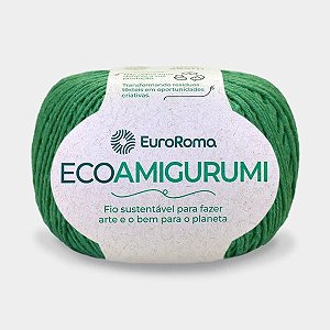 FIO ECOAMIGURUMI 254 MTS 8/7 160GR COR 803 VERDE BANDEIRA EUROROMA