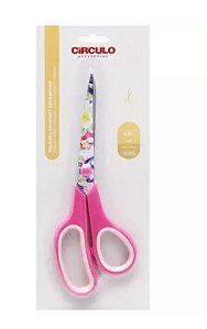 TESOURA COMFORT ESTAMPADA 8,5 POL 21,5CM REF 449890 FLORES CÍRCULO