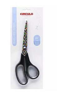 TESOURA COMFORT ESTAMPADA 8,5 POL 21,5CM REF 449890 BOTÕES CÍRCULO