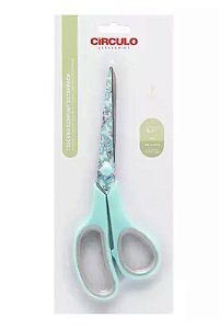 TESOURA COMFORT ESTAMPADA 8,5 POL 21,5CM REF 449890 BORBOLETAS CÍRCULO