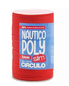 FIO NÁUTICO POLY SLIM 3MM COR 3402 VERMELHO CÍRCULO 400G COM 350 MTS