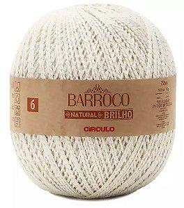 BARBANTE BARROCO NATURAL FIO 6 BRILHO PRATA 700 GR