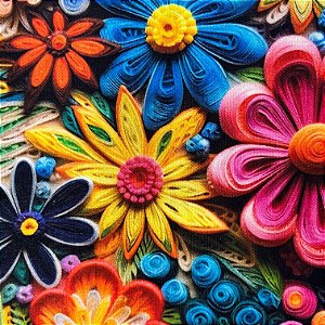 TECIDO TRICOLINE DIGITAL FLORES 3D COR 1423 MEDIDAS: 50X1,40 MTS IGARATINGA