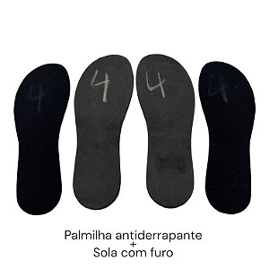 Sola em EVA com Palmilha Antiderrapante cor preto