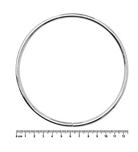 ALÇA DE METAL REDONDA 1 PAR COR PRATA 12,5CM
