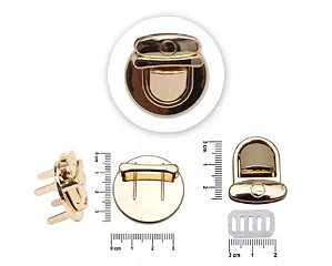 FECHO DE METAL PRESSÃO 3X3,5CM COR DOURADO