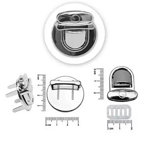 FECHO DE METAL PRESSÃO 3X3,5CM COR NIQUEL