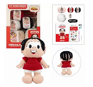 KIT AMIGURUMI TURMA DA MÔNICA COR 1 MÔNICA