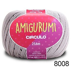 LINHA AMIGURUMI 125 G COR 8008 PEDREIRA CINZA MÉDIO