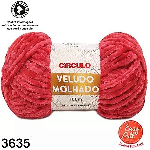 FIO VELUDO MOLHADO 100 MTS CIRCULO COR 3635 PAIXÃO