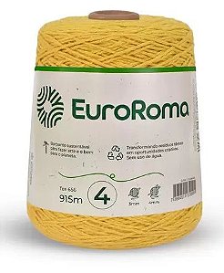 BARBANTE EUROROMA 600 GR FIO 4 COR 450 AMARELO OURO 915 METROS