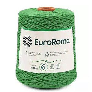 BARBANTE EUROROMA 600 GR FIO 6 COR 803 VERDE BANDEIRA 610 METROS