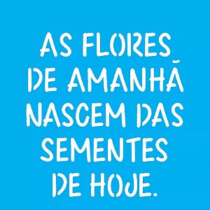 ESTENCIL 14X14 FRASE AS FLORES DE AMANHÃ NASCEM OPA2213