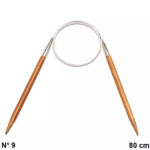 AGULHA CIRCULAR BAMBU 9,0MM CIRCULO 80 CM