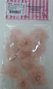 POMPOM DE PELO BAIXO COM ALÇA REF 4430/3 10 UNIDADES ROSA SECO