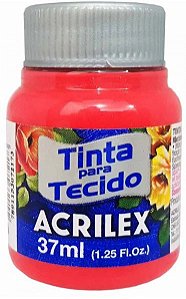 TINTA PARA TECIDO ACRILEX VERMELHO BEBE 37 ML