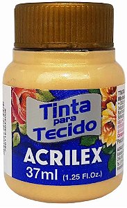 TINTA PARA TECIDO ACRILEX METALICA OURO 37 ML