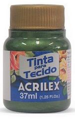 TINTA PARA TECIDO ACRILEX METALICA VERDE OLIVA 37 ML