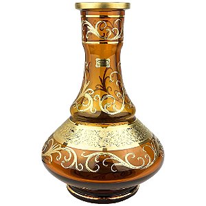 Vaso Bohemian Egermann Vulkan Tribal 30cm - Ambar