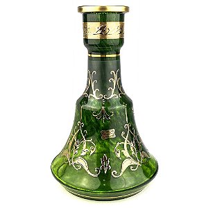 Vaso Bohemian Egermann Eiffel The Archery 30cm - Forest Green