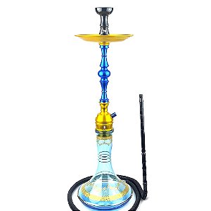 Kit Narguile Completo Triton Up - Azul/Dourado KIT749